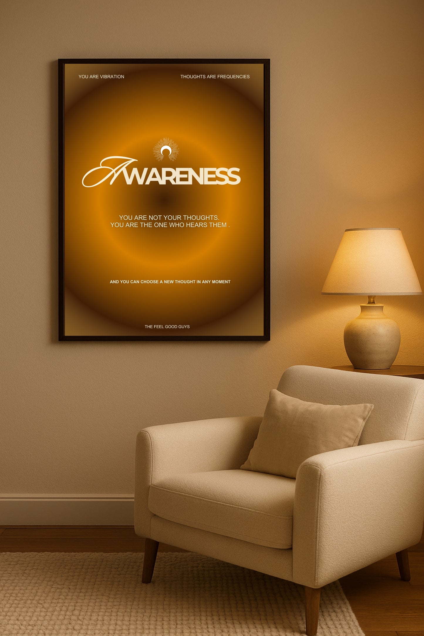 “Awareness” Mindfulness Wall Art - Framed Print
