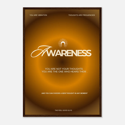 “Awareness” Mindfulness Wall Art - Framed Print